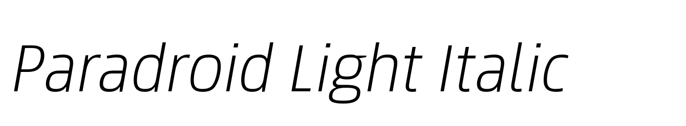Paradroid Light Italic